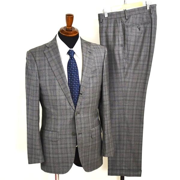 SHIPS 伊製 ロロピアーナ 130's 段返り 3つボタン シングルスーツ M YA6 ダークグレー グレンチェック ノータック 117-12-1714 5XL004 | SHIPS
