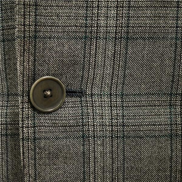 SHIPS 伊製 ロロピアーナ 130's 段返り 3つボタン シングルスーツ M YA6 ダークグレー グレンチェック ノータック 117-12-1714 5XL004 | SHIPS | 02