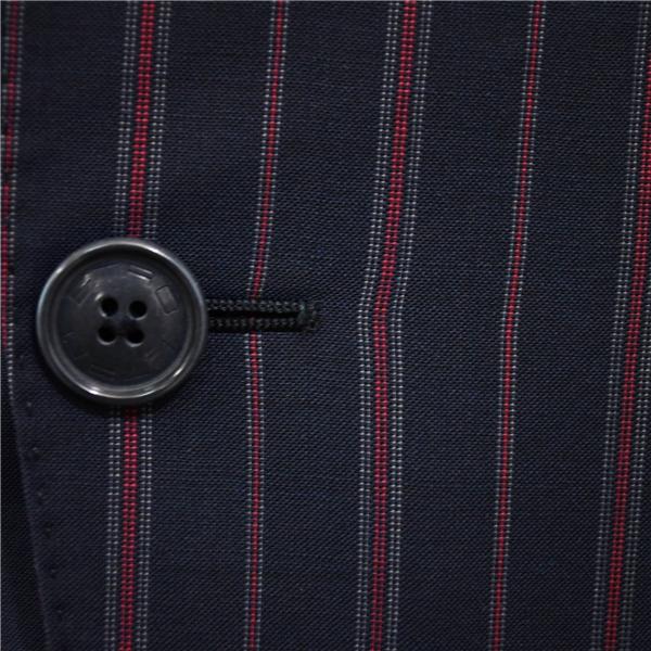 ETRO 伊製 シルク混 2つボタン シングルスーツ M YA5 ダークネイビー ストライプ ノータック 141-1A967-1263 夏物 春夏 5XL008 | ETRO | 02