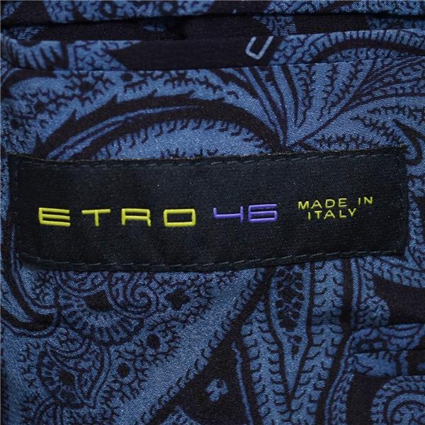 ETRO 伊製 シルク混 2つボタン シングルスーツ M YA5 ダークネイビー ストライプ ノータック 141-1A967-1263 夏物 春夏 5XL008 | ETRO | 04