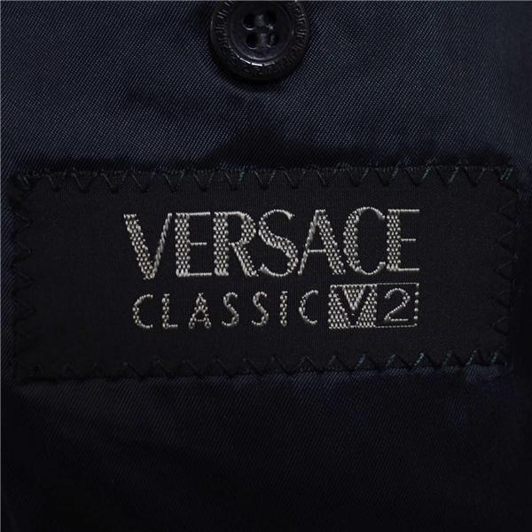 VERSACE 3つボタン シングルスーツ M A6 ブラック ツータック 袖口3つ釦 開き見せ ヴェルサーチ 29OR2 合物 春秋  5XL011 | VERSACE | 03