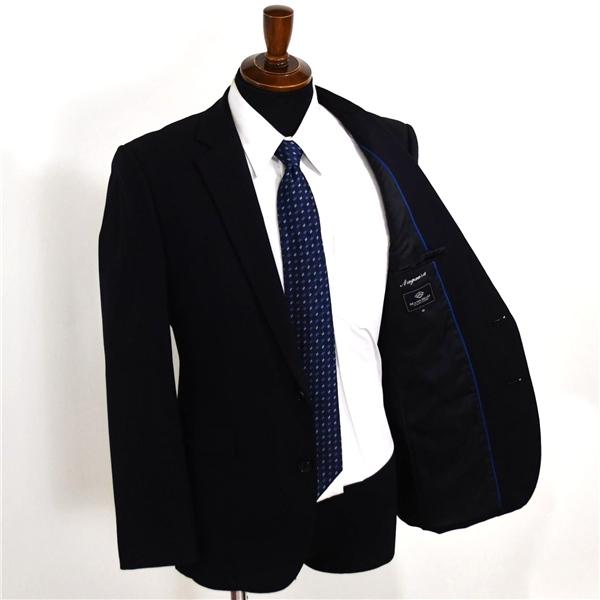 BEAMS HEART 2つボタン シングルスーツ M A6 ブラック ストライプ ノータック 袖口4つ釦 開き見せ 41-17-0134-277 夏物 春夏 5XL018 | BEAMS HEART | 01