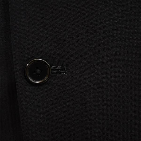 BEAMS HEART 2つボタン シングルスーツ M A6 ブラック ストライプ ノータック 袖口4つ釦 開き見せ 41-17-0134-277 夏物 春夏 5XL018 | BEAMS HEART | 02