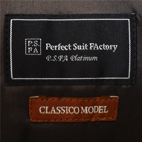 P.S.FA 伊製 アンジェリコ生地 3ピース 3つボタン シングルスーツ M Y5 ダークグレー チェック ノータック PC720304-15 春夏秋 5XL019 | Perfect Suit FActory | 03