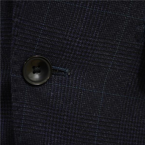 美品 スーツセレクト 3ピース 2つボタン シングルスーツ M Y5 ダークネイビー グレンチェック ノータック BLKP2211 合物 春夏秋 5XL031 | SUIT SELECT | 02