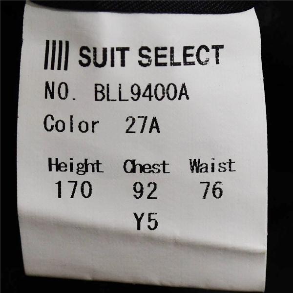 スーツセレクト Super100's生地 2つボタン シングルスーツ M Y5 ブラック ノータック 袖口4つ釦 開き見せ BLL9400 夏物 春夏 薄手 5XL034 | SUIT SELECT | 05