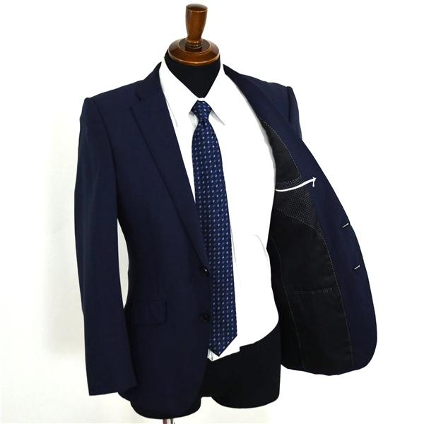 PerfectSuit 2つボタン シングルスーツ M Y5 ダークネイビー ストライプ ノータック 袖口4つ釦 開き見せ TN420257-88 春夏物 薄手 5XL036 | ブランド登録なし | 01