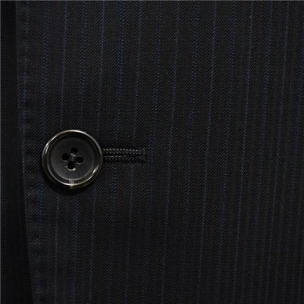 ダーバン シルク混 2つボタン シングルスーツ M AB5 ダークネイビー ストライプ 袖口4つ釦 開き見せ E510143-39-003 合物 春秋 5XL050 | D'URBAN | 02