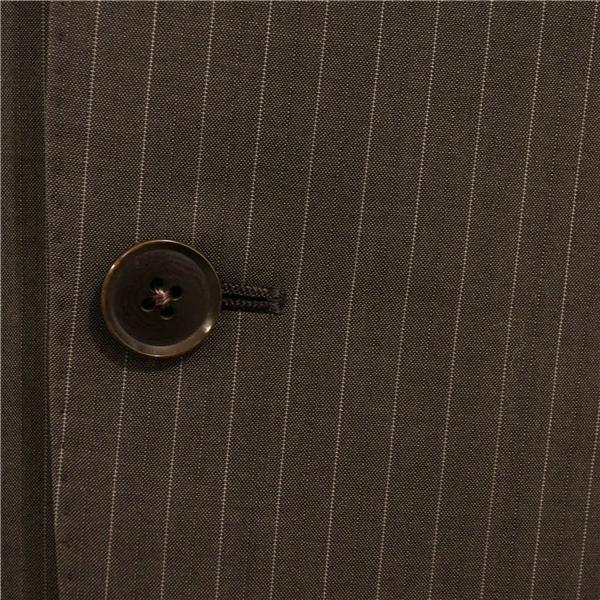 ダーバン シルク混生地 2つボタン シングルスーツ M AB5 ダークブラウン ストライプ 開き見せ D710929-88-007 夏物 春夏 薄手 5XL052 | D'URBAN | 02