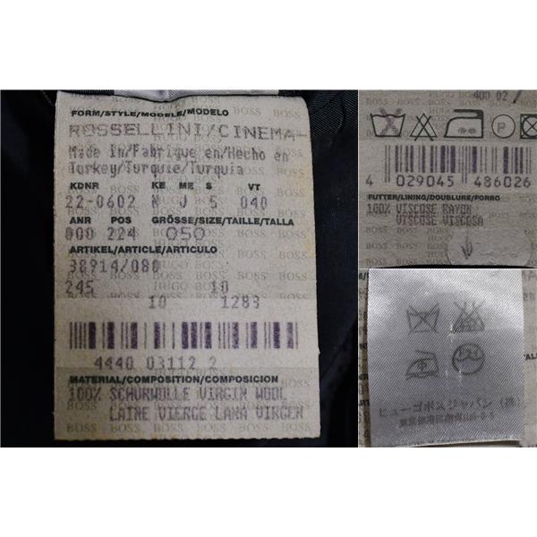 HUGO BOSS Super100's生地 3つボタン シングルスーツ XL A9 ダークグレー ストライプ 袖口4つ釦 開き見せ 389147080 夏物 春夏 5XL055 | HUGO BOSS | 03