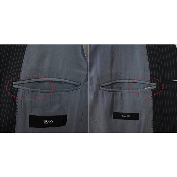 HUGO BOSS Super100's生地 3つボタン シングルスーツ XL A9 ダークグレー ストライプ 袖口4つ釦 開き見せ 389147080 夏物 春夏 5XL055 | HUGO BOSS | 04