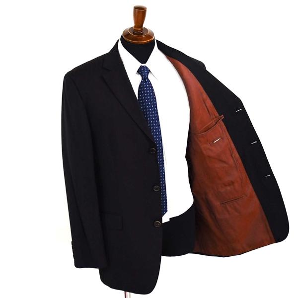 HUGO BOSS 3つボタン シングルスーツ XL A9 ブラック ストライプ ノータック 袖口4つ釦 開き見せ 33537/030 合物 春秋 5XL056 | HUGO BOSS | 01