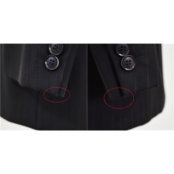 HUGO BOSS 3つボタン シングルスーツ XL A9 ブラック ストライプ ノータック 袖口4つ釦 開き見せ 33537/030 合物 春秋 5XL056 | HUGO BOSS | 05