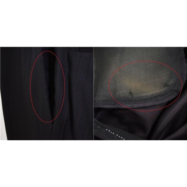 HUGO BOSS 3つボタン シングルスーツ XL A9 ブラック ストライプ ノータック 袖口4つ釦 開き見せ 33537/030 合物 春秋 5XL056 | HUGO BOSS | 09