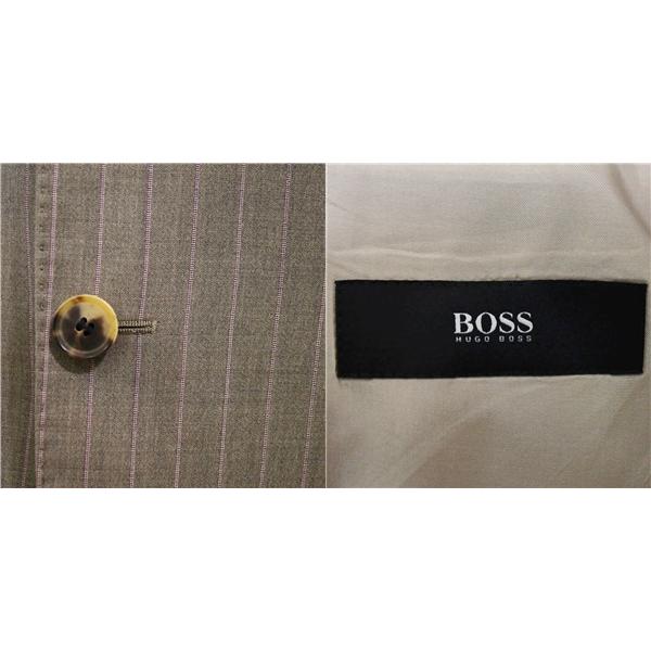 HUGO BOSS 伊製 ロロピアーナ生地 2つボタン シングルスーツ XL A9 ライトグレー ストライプ ノータック 50154967-260 春夏物 5XL057 | HUGO BOSS | 02