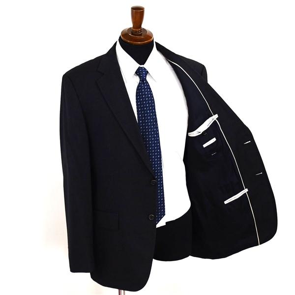 HUGO BOSS シルク混生地 2つボタン シングルスーツ XL A9 ダークグレー ストライプ ノータック 袖口4つ釦 開き見せ 43680-040 春秋 5XL058 | HUGO BOSS | 01