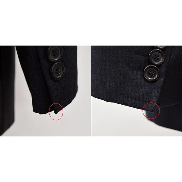 HUGO BOSS シルク混生地 2つボタン シングルスーツ XL A9 ダークグレー ストライプ ノータック 袖口4つ釦 開き見せ 43680-040 春秋 5XL058 | HUGO BOSS | 05