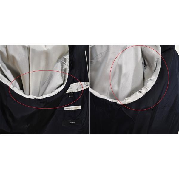 HUGO BOSS シルク混生地 2つボタン シングルスーツ XL A9 ダークグレー ストライプ ノータック 袖口4つ釦 開き見せ 43680-040 春秋 5XL058 | HUGO BOSS | 06