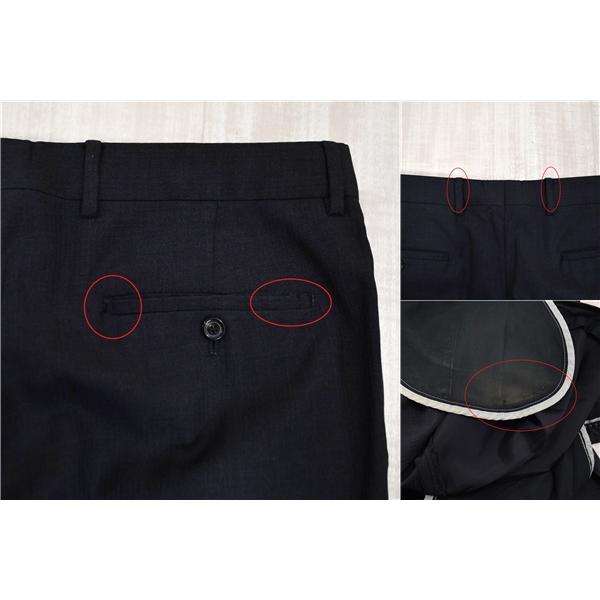 HUGO BOSS シルク混生地 2つボタン シングルスーツ XL A9 ダークグレー ストライプ ノータック 袖口4つ釦 開き見せ 43680-040 春秋 5XL058 | HUGO BOSS | 09