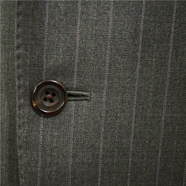 バーバリー ブラックレーベル 2つボタン シングルスーツ M A6 ダークグレー ストライプ 袖口4つ釦 開き見せ BCD01-144-07 合物 春秋 5XL059 | BURBERRY BLACK LABEL | 02