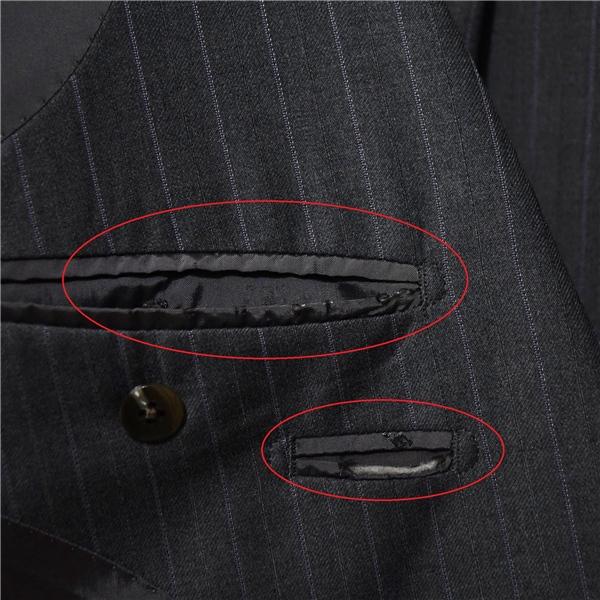 バーバリー ブラックレーベル 2つボタン シングルスーツ M A6 ダークグレー ストライプ 袖口4つ釦 開き見せ BCD01-144-07 合物 春秋 5XL059 | BURBERRY BLACK LABEL | 06