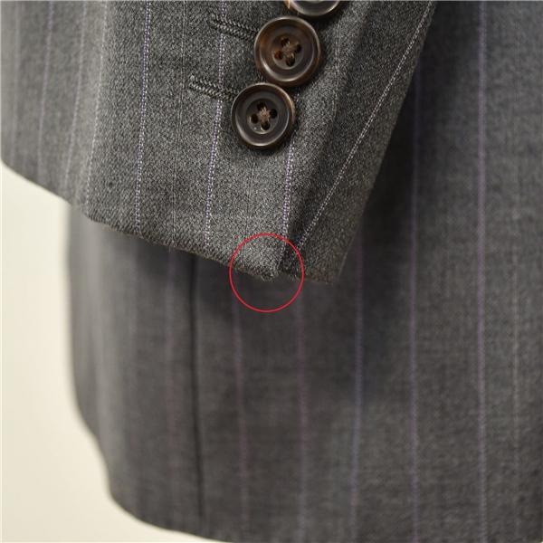 バーバリー ブラックレーベル 2つボタン シングルスーツ M A6 ダークグレー ストライプ 袖口4つ釦 開き見せ BCD01-144-07 合物 春秋 5XL059 | BURBERRY BLACK LABEL | 07
