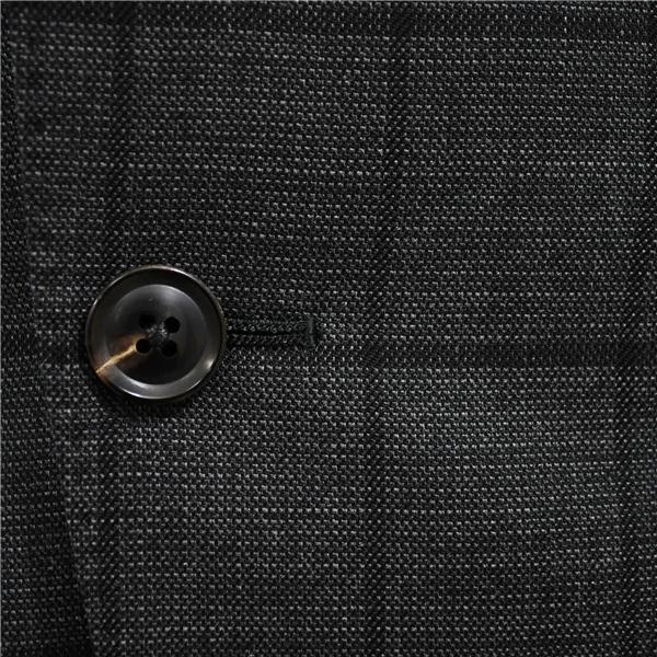 麻布テーラー 3ピース 2つボタン シングルスーツ S A4 ダークグレー ウインドペン ノータック 袖口4つ釦 本切羽 O113-EZ1A 春秋 5XL060 | 麻布テーラー | 02