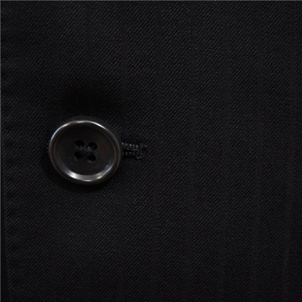 P.S.FA 2つボタン シングルスーツ L A7 ブラック ストライプ ノータック 袖口4つ釦 開き見せ 86020S 合物 春秋 5XL077 | Perfect Suit FActory | 02