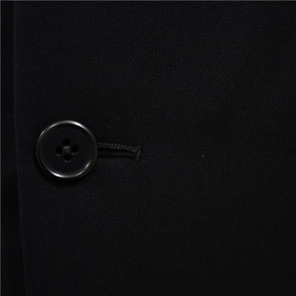 麻布テーラー 2つボタン シングルスーツ M A5 ブラック ストライプ ノータック 袖口4つ釦 開き見せ O158-JC0A 合物 春秋 5XL078 | 麻布テーラー | 02