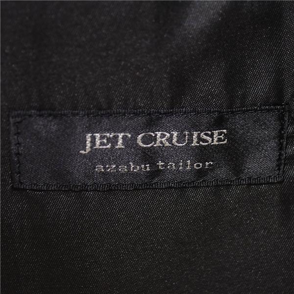 麻布テーラー 2つボタン シングルスーツ M A5 ブラック ストライプ ノータック 袖口4つ釦 開き見せ O158-JC0A 合物 春秋 5XL078 | 麻布テーラー | 03