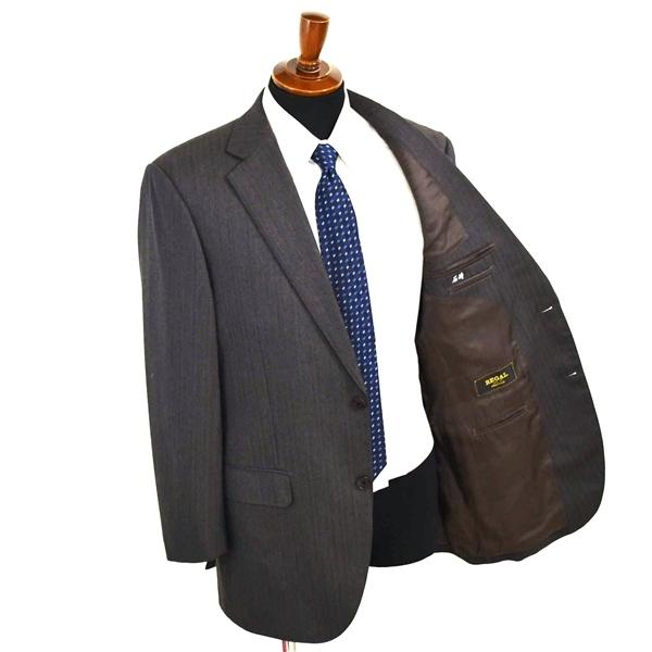 リーガル 2つボタン シングルスーツ M AB6 ダークグレー ストライプ 袖口4つ釦 開き見せ アジャスター付 9102RPM 合物 春秋 5XL088 | REGAL | 01
