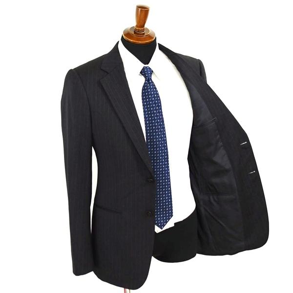 アルマーニ コレッツォーニ 2つボタン シングルスーツ M YA6 ダークグレー ストライプ ノータック 袖口4つ釦 開き見せ 1BTBC0 春秋 5XL089 | ARMANI COLLEZIONI | 01