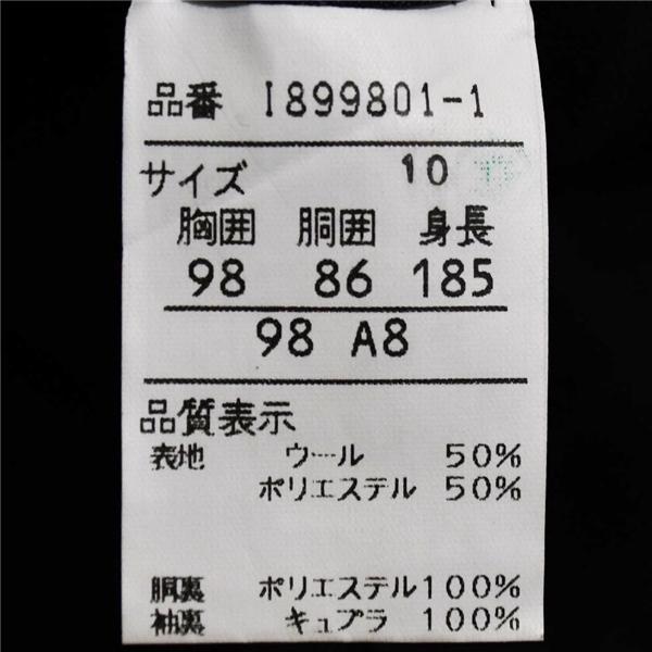 ジョンピアース 2つボタン シングルスーツ XL A8 ブラック ストライプ ノータック 袖口4つ釦 開き見せ I899801-1 合物 春秋 5XL092 | ブランド登録なし | 04