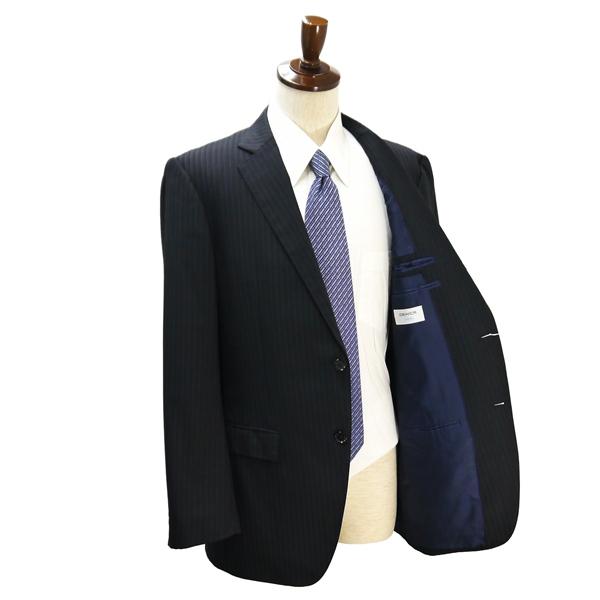 オリヒカ 2つボタン シングルスーツ AB8 XL ダークグレー 暗灰色 ストライプ ノータック ストレッチ 春秋 合物 6152214F 6NA015 | BURBERRY | 01