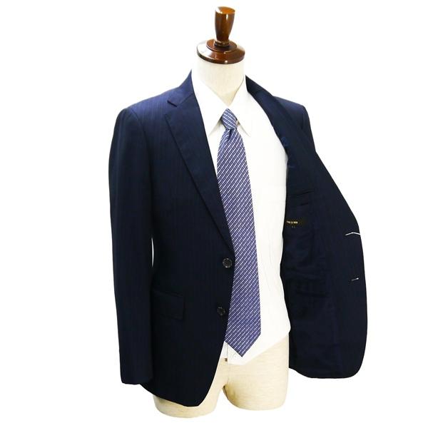 コムサメン 2つボタン シングルスーツ YA6 M ダークネイビー 濃紺色 ストライプ ノータック 細身 春秋冬 07-02SW15 6NA026 | COMME CA MEN | 01