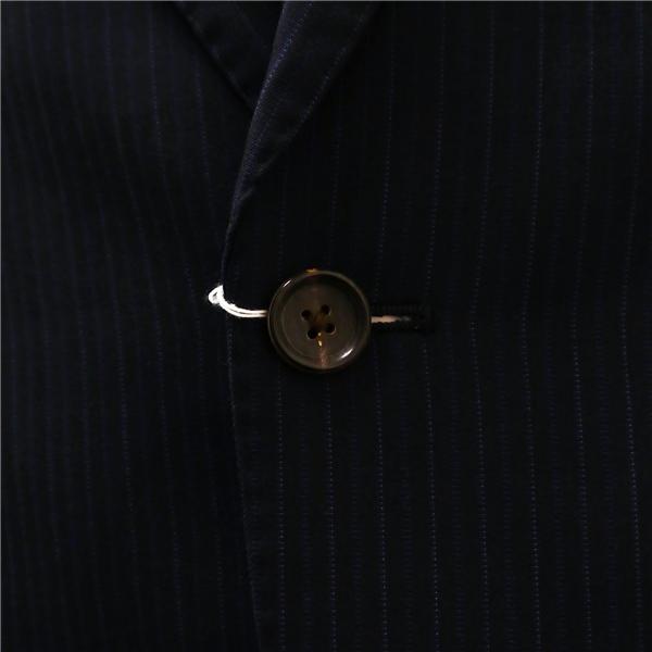 コムサメン 2つボタン シングルスーツ YA6 M ダークネイビー 濃紺色 ストライプ ノータック 細身 春秋冬 07-02SW15 6NA026 | COMME CA MEN | 02