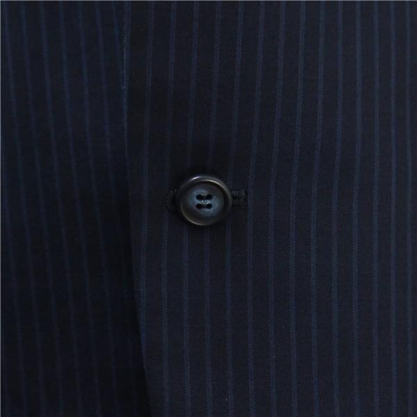 ELEFIT 2つボタン シングルスーツ 袖口3つボタン BB4 M ダークネイビー 濃紺色 ストライプ ワンタック 春秋 合物 183479 6NA048 | ブランド登録なし | 02