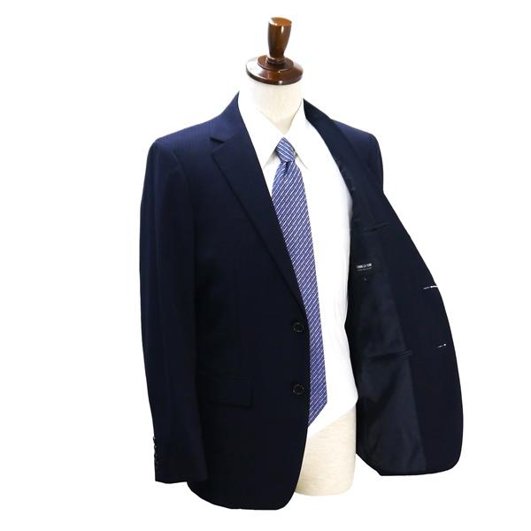 コムサイズム 2つボタン シングルスーツ A7 L ダークネイビー 濃紺色 シャドーストライプ ノータック 春秋冬 47-02SY04 6NA051 | COMME CA ISM | 01