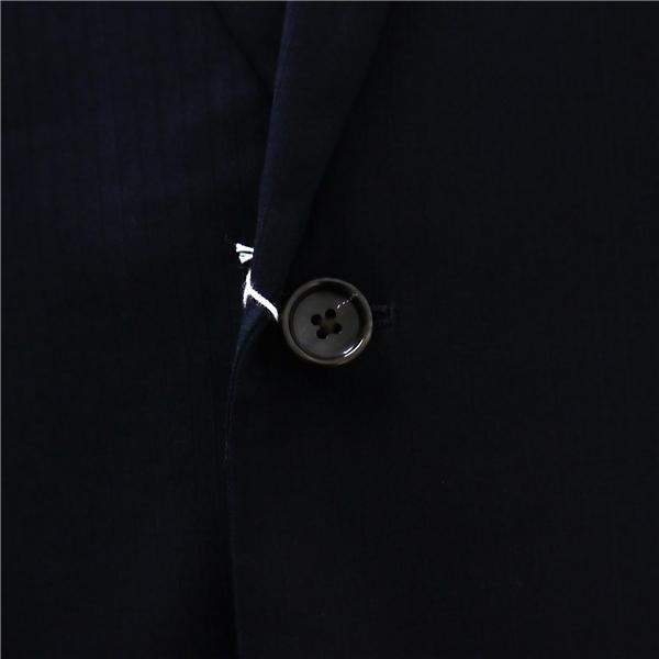 コムサイズム 2つボタン シングルスーツ A7 L ダークネイビー 濃紺色 シャドーストライプ ノータック 春秋冬 47-02SY04 6NA051 | COMME CA ISM | 02