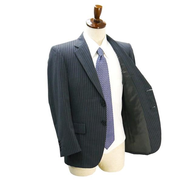 MATSUYA GINZA マツヤギンザ 2つボタン シングルスーツ 袖口4つボタン AB4 M ダークグレー ストライプ ワンタック 春夏 6NA057 | ブランド登録なし | 01