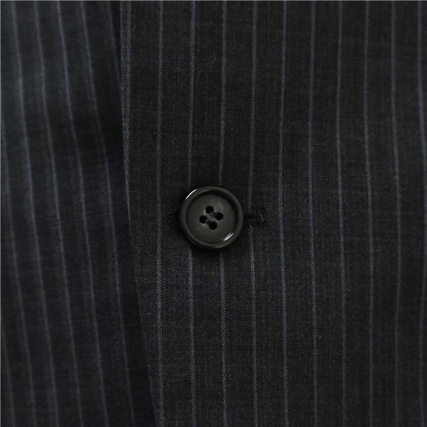 MATSUYA GINZA マツヤギンザ 2つボタン シングルスーツ 袖口4つボタン AB4 M ダークグレー ストライプ ワンタック 春夏 6NA057 | ブランド登録なし | 02