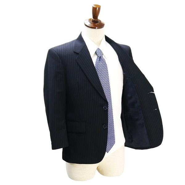 yuzawaya 2つボタン シングルスーツ 袖口3つボタン AB3 S ダークグレー 暗灰色 ストライプ ワンタック 春秋 合物 9370 6NA063 | ブランド登録なし | 01