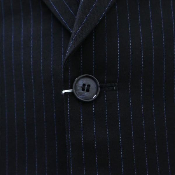 yuzawaya 2つボタン シングルスーツ 袖口3つボタン AB3 S ダークグレー 暗灰色 ストライプ ワンタック 春秋 合物 9370 6NA063 | ブランド登録なし | 02