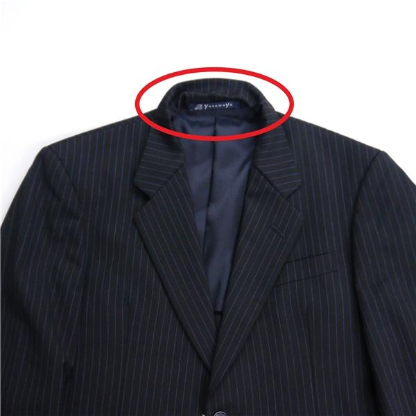 yuzawaya 2つボタン シングルスーツ 袖口3つボタン AB3 S ダークグレー 暗灰色 ストライプ ワンタック 春秋 合物 9370 6NA063 | ブランド登録なし | 05