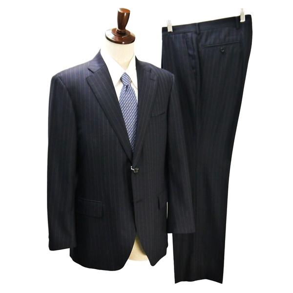 ダーバン Zeal 2つボタン シングルスーツ AB5 M ダークネイビー 濃紺色 ストライプ ワンタック 春秋冬 1004300142-39-008 6NA064 | D'URBAN