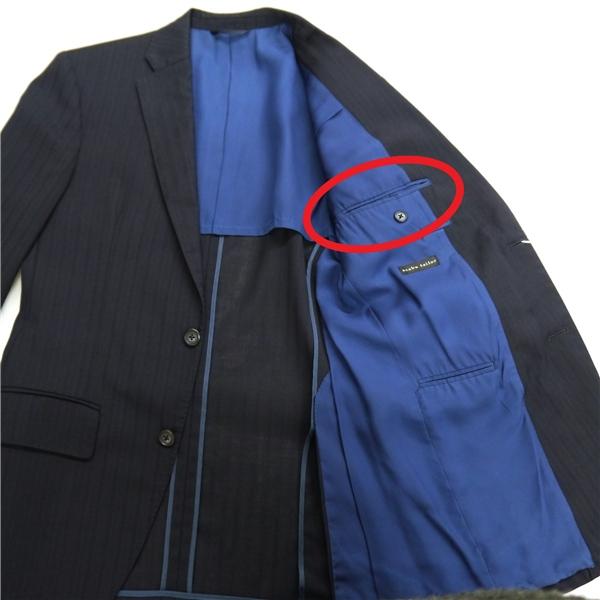 麻布テーラー WORLD TRAVELER 2つボタン シングルスーツ Y7 L ダークネイビー ストライプ ノータック ストレッチ 本切羽 春夏 6NA067 | 麻布テーラー | 03