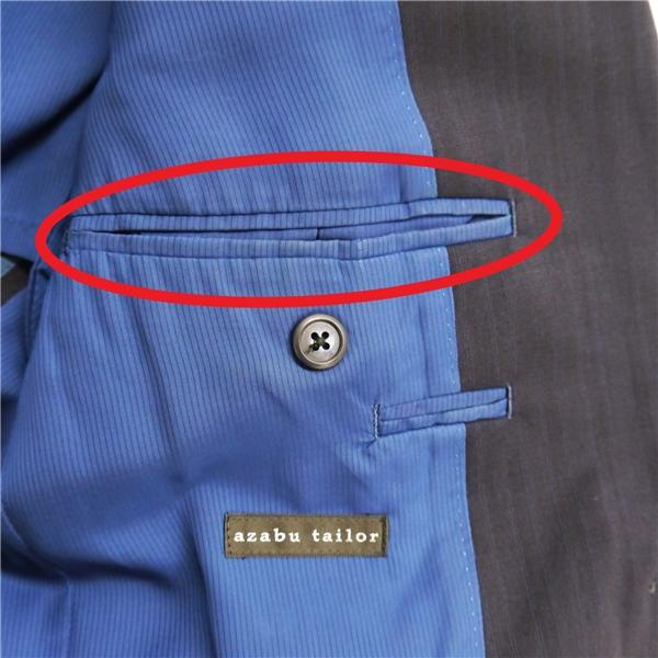 麻布テーラー WORLD TRAVELER 2つボタン シングルスーツ Y7 L ダークネイビー ストライプ ノータック ストレッチ 本切羽 春夏 6NA067 | 麻布テーラー | 04