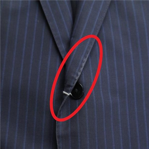 HILTON COLOMBO 2つボタン シングルスーツ BE4 L ダークネイビー ストライプ ノータック 本切羽 春秋 合物 H17V4326 6NA068 | HILTON | 08