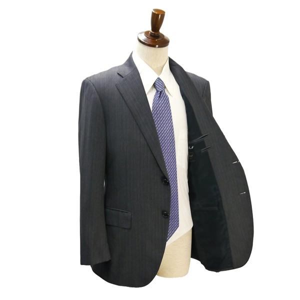 ダーバン Loro Piana 2つボタン シングルスーツ AB5 M ダークグレー ストライプ ワンタック 春秋冬 E810132-96-028 6NA069 | D'URBAN | 01