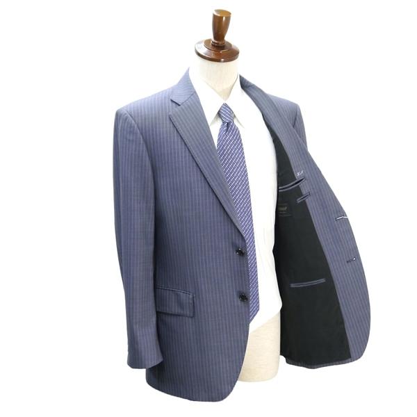 ダーバン MONSOON 2つボタン シングルスーツ AB5 M ブルーグレー 青鈍色 ストライプ ワンタック 春夏 7710104-36-000 6NA085 | D'URBAN | 01
